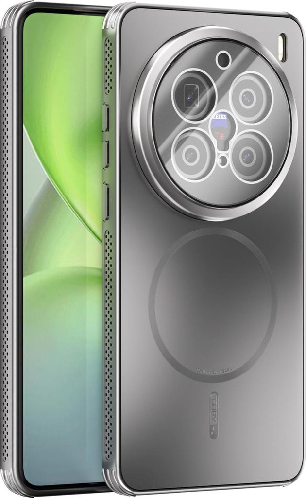 Matte PC TPU Hülle für Vivo X200 Pro Magnetische Handyhülle mit Linsenabdeckung und Wärmeableitung Stoßstange Grau
