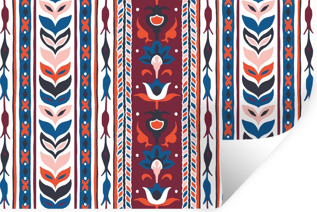 MuchoWow Wandtattoo Wandsticker Wandaufkleber Blumen - Muster - Pflanzen - Abstrakt - Minimalismus 90x60 cm Selbstklebend und Repositionierbar - ...