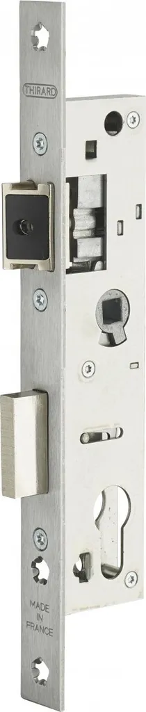 Serrure porte métallique axe 24 mm Thirard inox pour cylindre européen