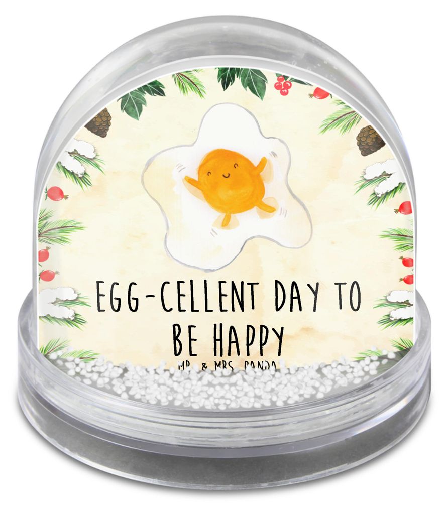Mr. & Mrs. Panda Weihnachts Schneekugel Spiegelei Ei - Naturpapier - Geschenk, Große, Tag, Schön, Weihnachten, Glücklich, schnee kugel, Liebe, w...