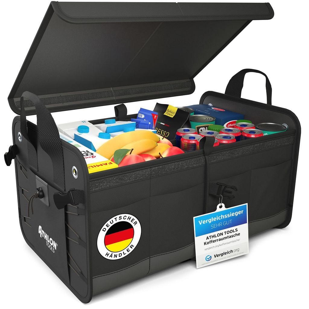 ATHLON TOOLS Premium Kofferraumtasche groß mit Deckel - Produktbild 