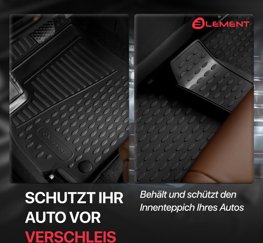 Element 3D Gummimatten Für Nissan X-Trail T33 | 2021-Heute | Passgenaue Fußmatten | TPE Material