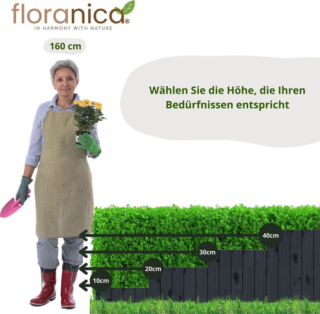 Floranica Rollborder II Flexibilní dřevěný plot 200 x 40 cm Obrázek produktu 3