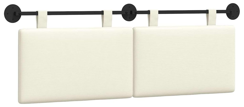 vidaXL Hängendes Kopfteil Creme Cordstoff