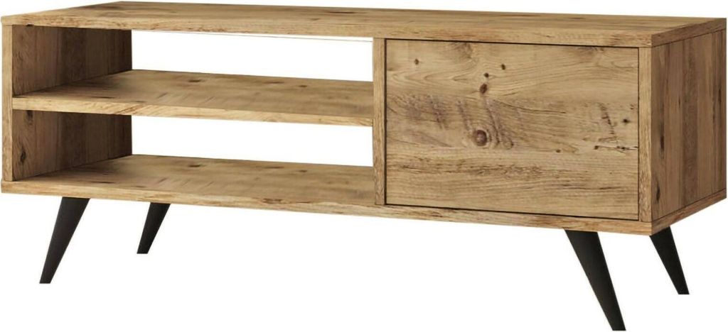 Fernsehschrank Dpavar, Ständer für Wohnzimmerfernseher, Niedriges Wohnzimmer-Sideboard, TV-Ständerbasis, 110x40h44 cm, Eiche