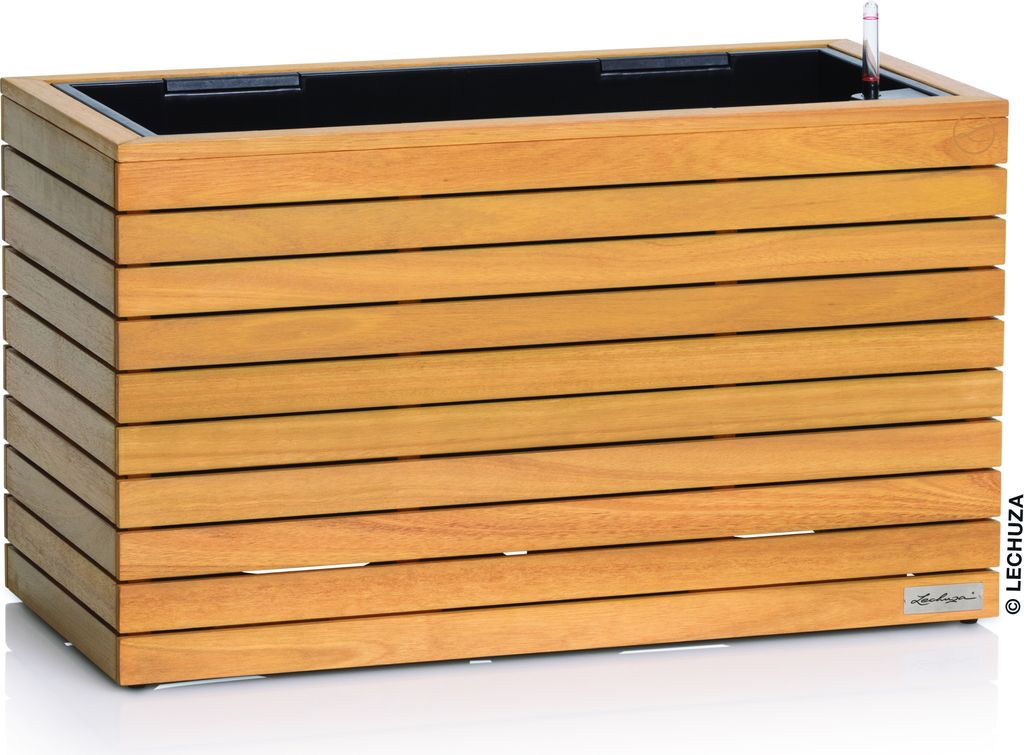 LECHUZA-Pflanzgefäß PALO Natural Wood 80 wide low Produktbild 