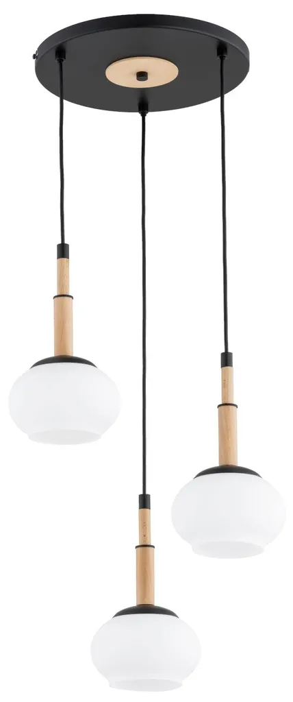 Suspension bois 3 ampoules CERES pour éclairer une pièce sombre