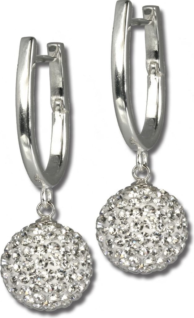 SilberDream weiß Ohrringe Zirkonia Damen 925 Silber Creolen Produktbild 