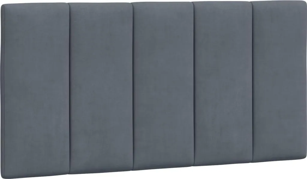 vidaXL Coussin de tête Hanko gris foncé en velours 100 cm pour lit