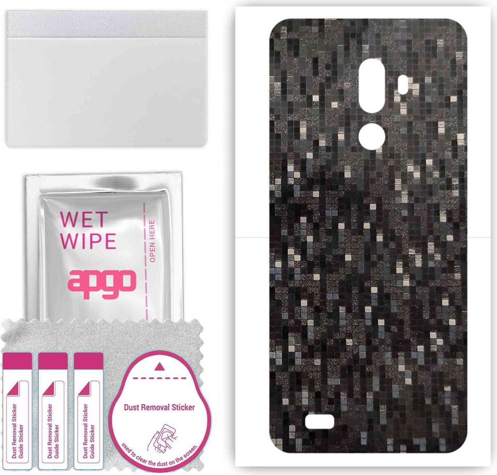 apgo Rückseite Schutzfolie, Skin, kompatibel mit Oukitel Y1000, Hinten Displayschutzfolie aus Vinylfolie, kratzfest, einfache Montage - Carbon Bla...