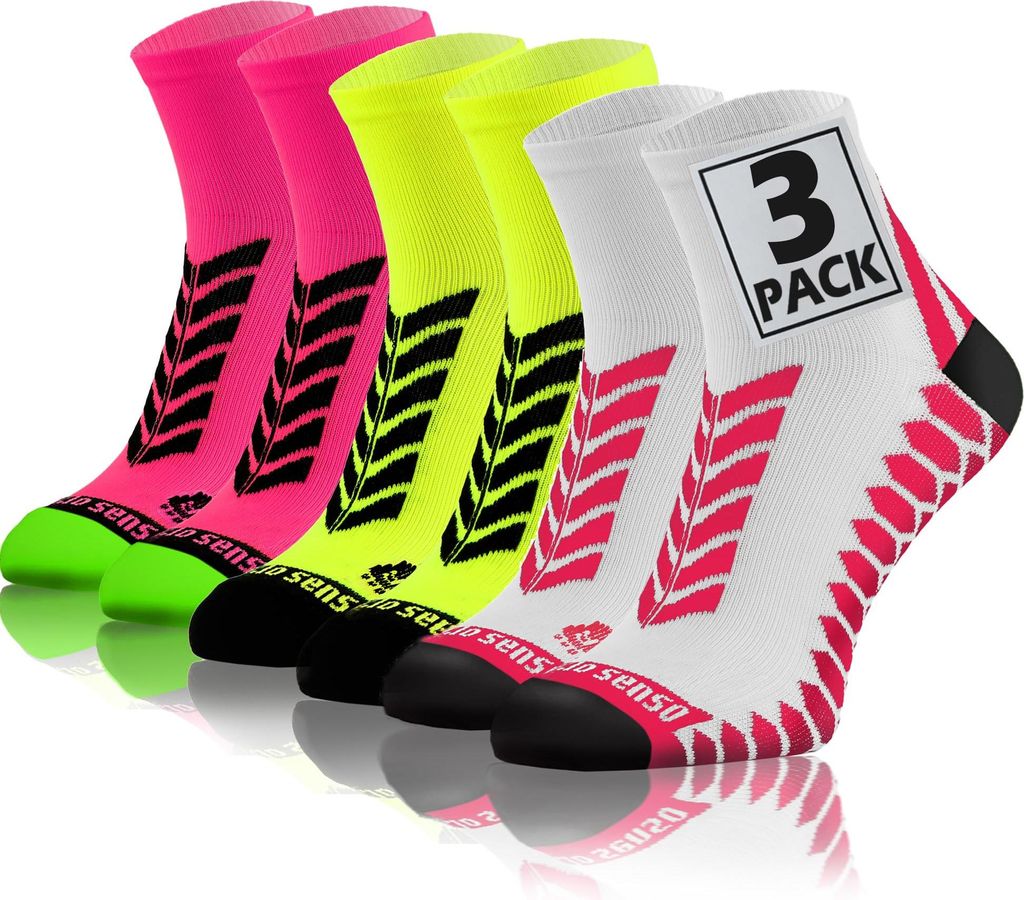 Sesto Senso Sportsocken – Bequeme, atmungsaktive Socken – Unisex für Damen und Herren, Größe 35-38, Farb-Mix - 3er-Pack