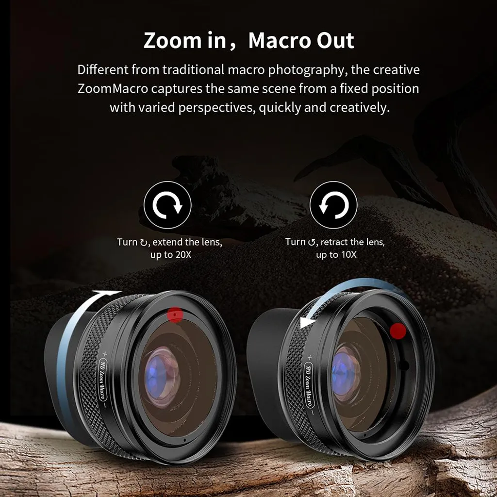 Objectif Macro Zoom 10-20X Haute Définition avec Fixation Rapide