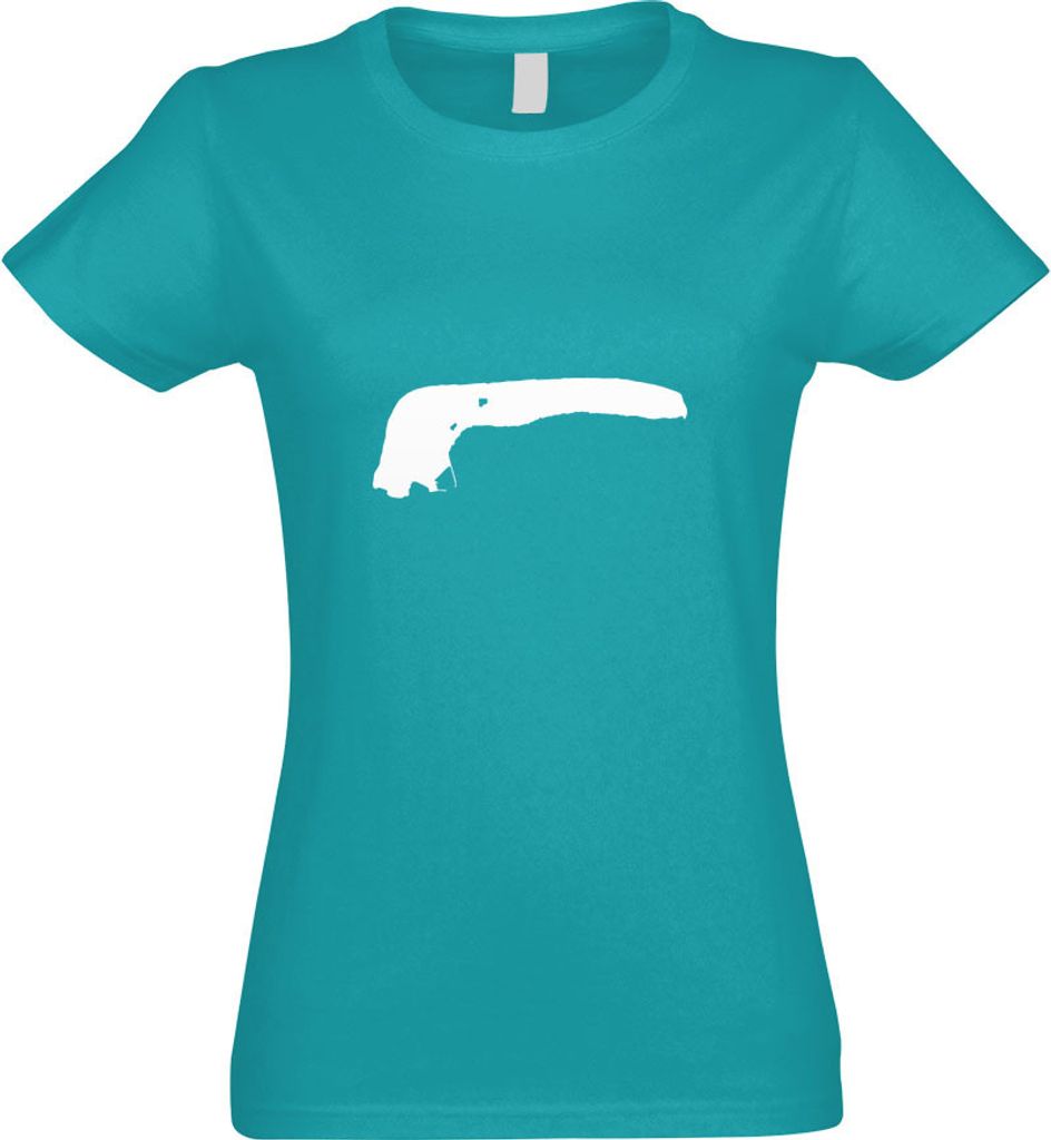Kiwistar - T-Shirt tailliert - Damen - türkis - Langeoog - Deutschland - Insel - mit Motiv Bedruckt - Funshirt Design - Sport - Freizeit - Damen -...