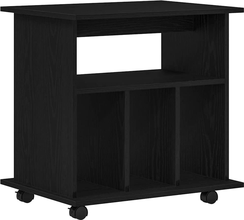 Rollschrank Schwarz Eichen-Optik 60 x 45 x 55 cm Holzwerkstoff