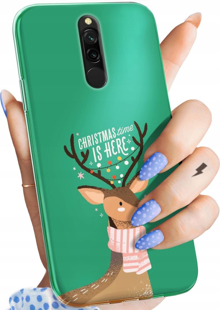 Bunt Hülle für XIAOMI REDMI 8 Schutzhülle Handyhülle Handy TPU Silikon Case Slim Cover Case Weihnachten Rudolf