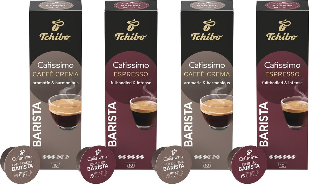 Tchibo Cafissimo Probierset Barista Edition verschiedene Sorten Caffè Crema und Espresso, , 40 Stück (4x10 Kapseln), nachhaltig & fair gehandelt