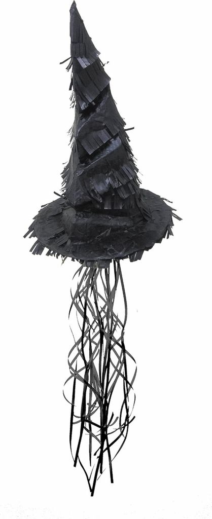 Hexenhut-Piñata Halloween-Partydeko Kindergeburtstag schwarz 50 cm -