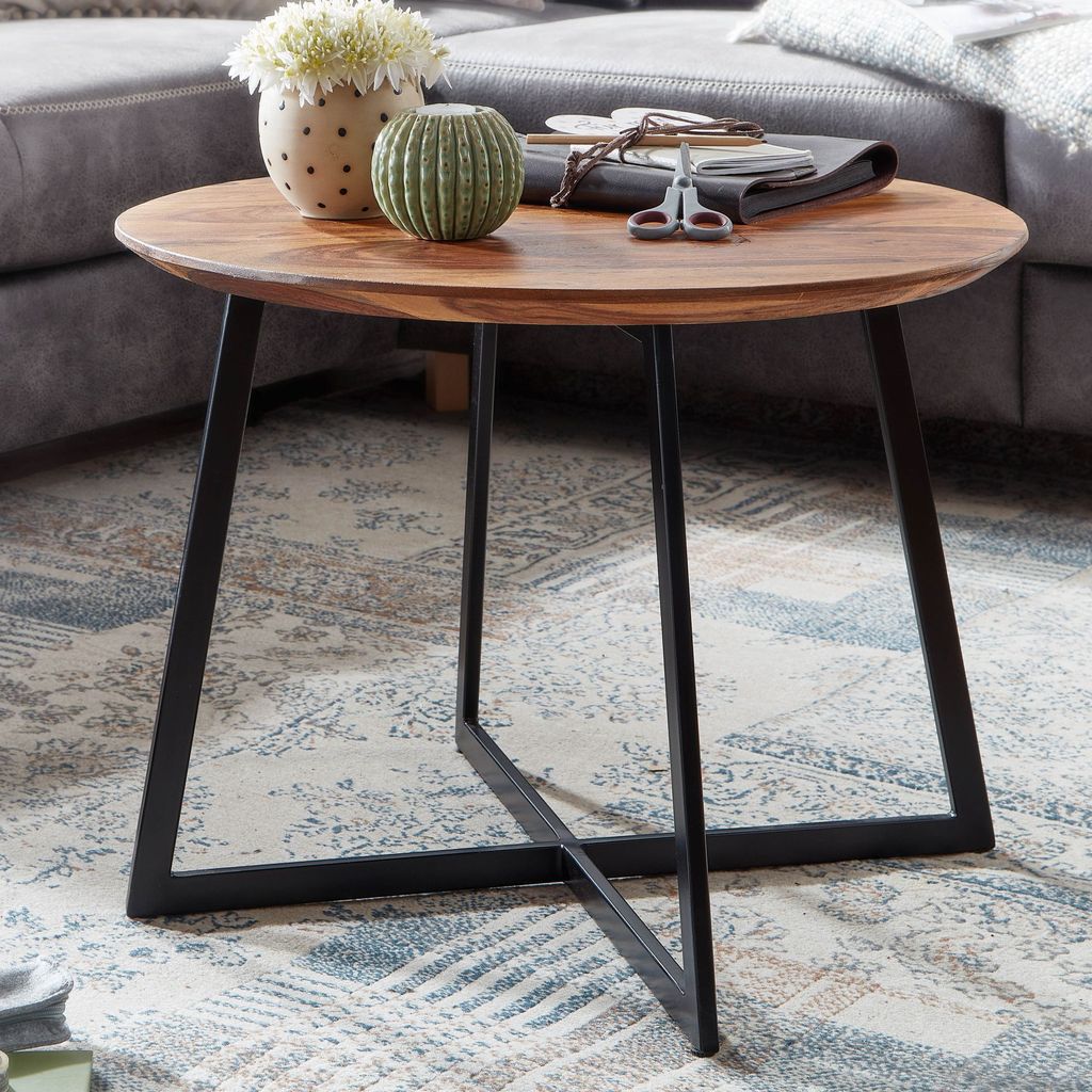 FineBuy tavolino 60x60x45 cm sheesham legno Immagine del prodotto 