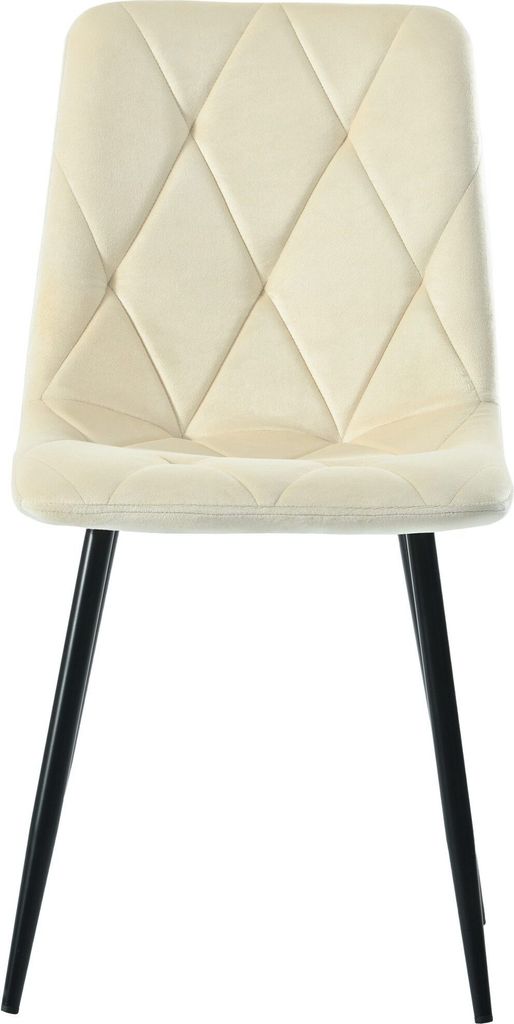 Esszimmerstühle 4-set Beige 4-Sätze gepolsterter Leinen Metallrahmen Stuhl Stühle Twill Leinen Küchenstühle Rückenlehne Sitze Esszimmerstühle