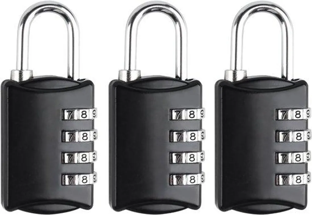 Cadenas de sécurité à code en alliage métallique résistant 3 unités