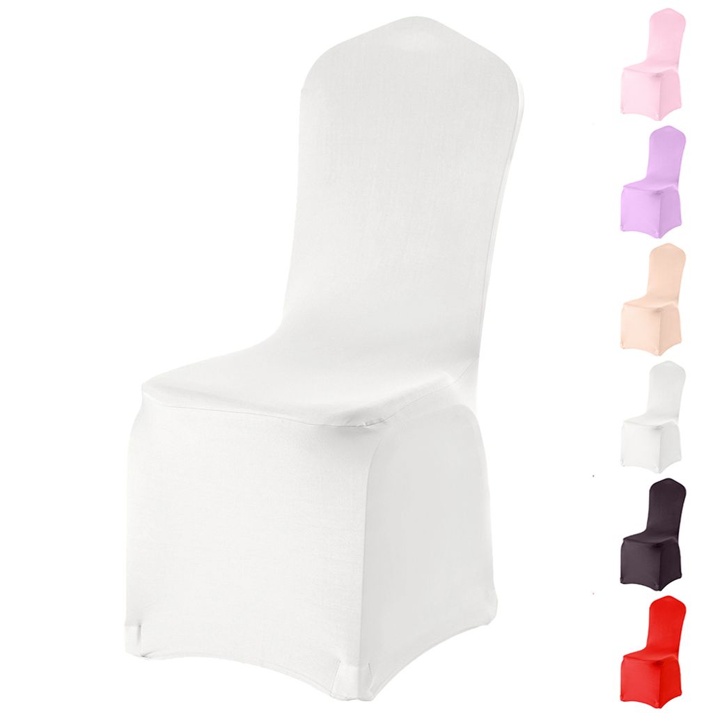 10 Stück Stuhlhussen Stretchhusse Stretch Stuhlüberzug Elastisch Universal Weiß 