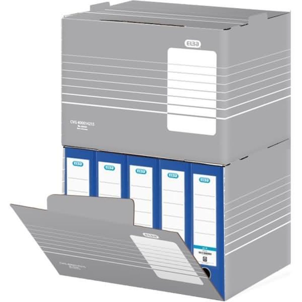 ELBA Archiv-Conainer tric, A4, grau-weiß, stabile Wellpappe Maße: (B)455 x (T)355 x (H)320 mm (83426)