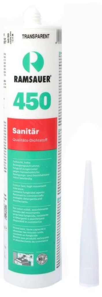 RAMSAUER 450 Sanitär Silikon 310 ml Kartusche Transparent Produktbild 