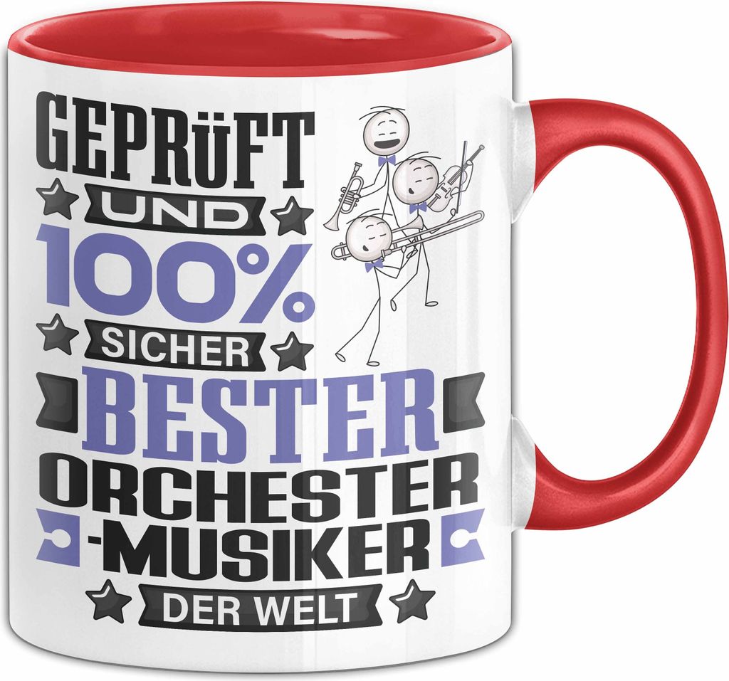Orchestermusiker Geschenk Lustiger Spruch für Orchestermusiker Geschenkidee Bester Orchestermusiker Der Welt (Rot)