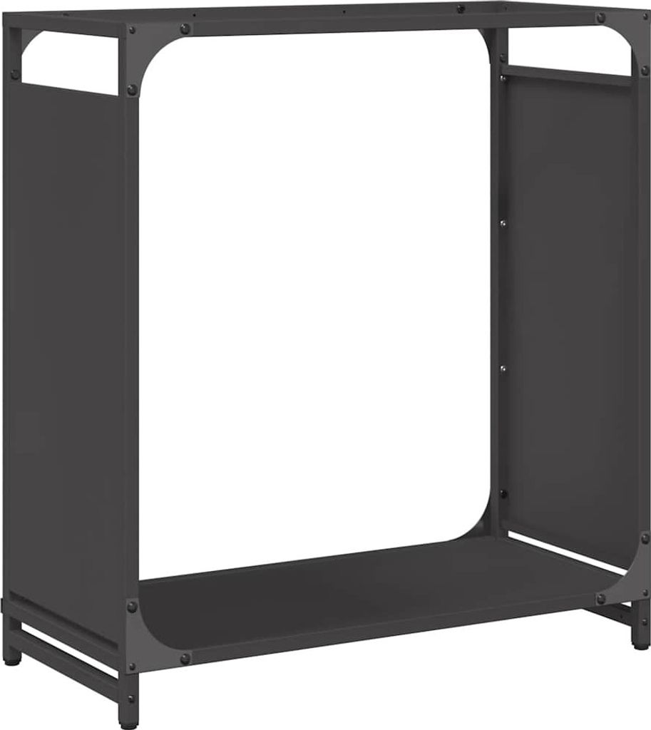 vidaXL Étagère à bois de chauffage Noir 60x28x65 cm Acier Image du produit 