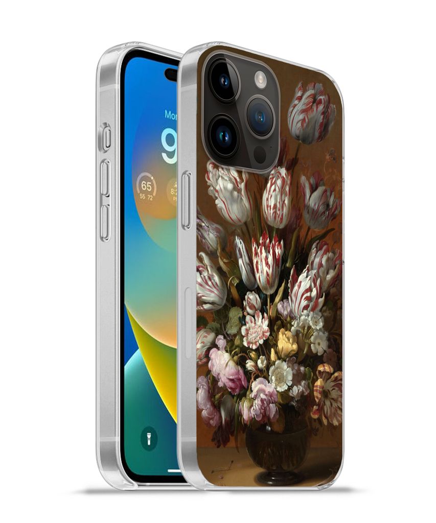 MuchoWow Handyhülle Schutzhülle Hülle für Apple iPhone 14 Pro - Softcase Kunst - Blumen - Stillleben - Alte Meister - Vintage Silikon Softcas...