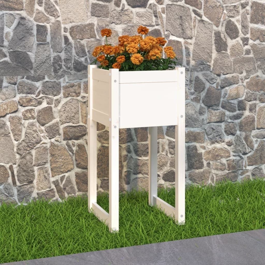 Maison Exclusive - Pflanzkübel Weiß 40x40x81 cm Massivholz Kiefer