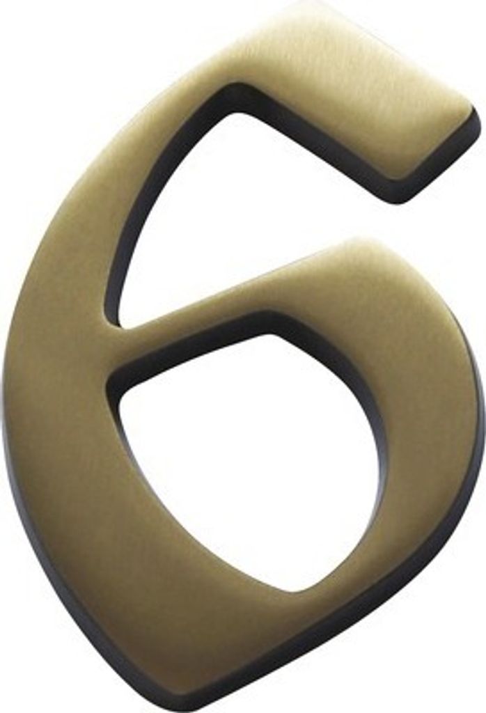 Hausnummer Bronze satiniert 6" 120 mm"