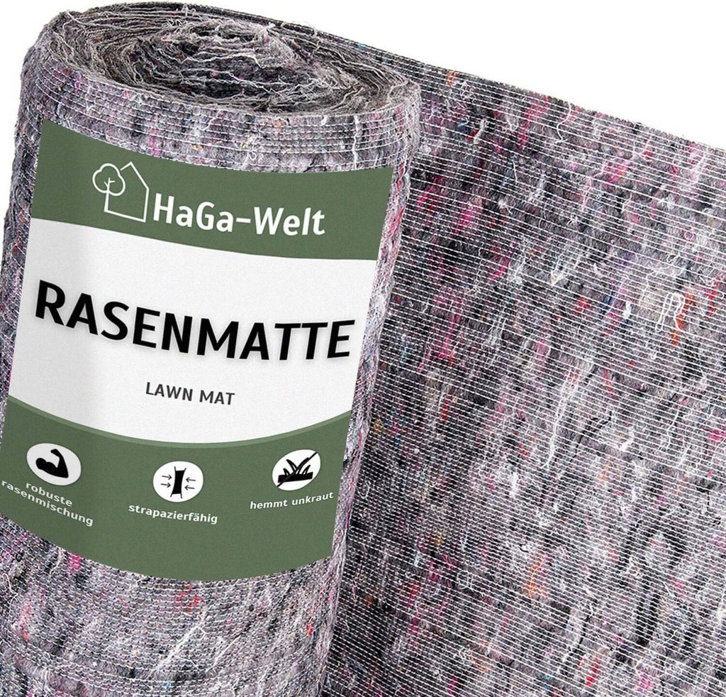 A roll of lawn mat with a label showing product information.