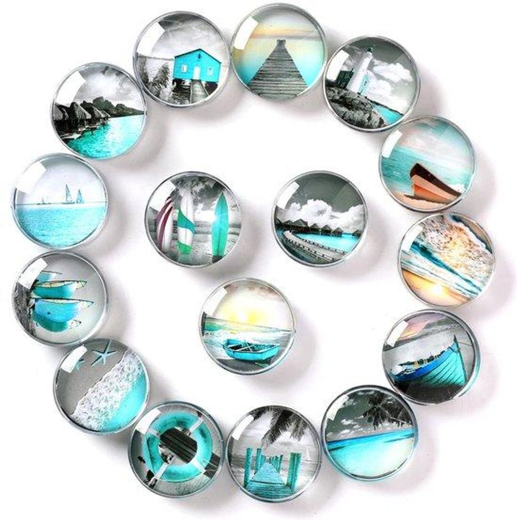 Kristalglas Strandmagneten 16 stuks, decoratief, voor thuis, kantoor, whiteboard, foto's