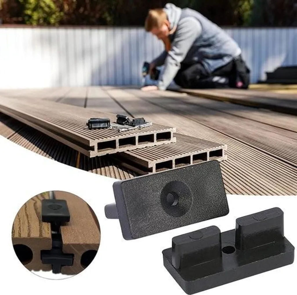 Kit de fixation invisible pour lame de terrasse composite WPC 100 pcs - 3