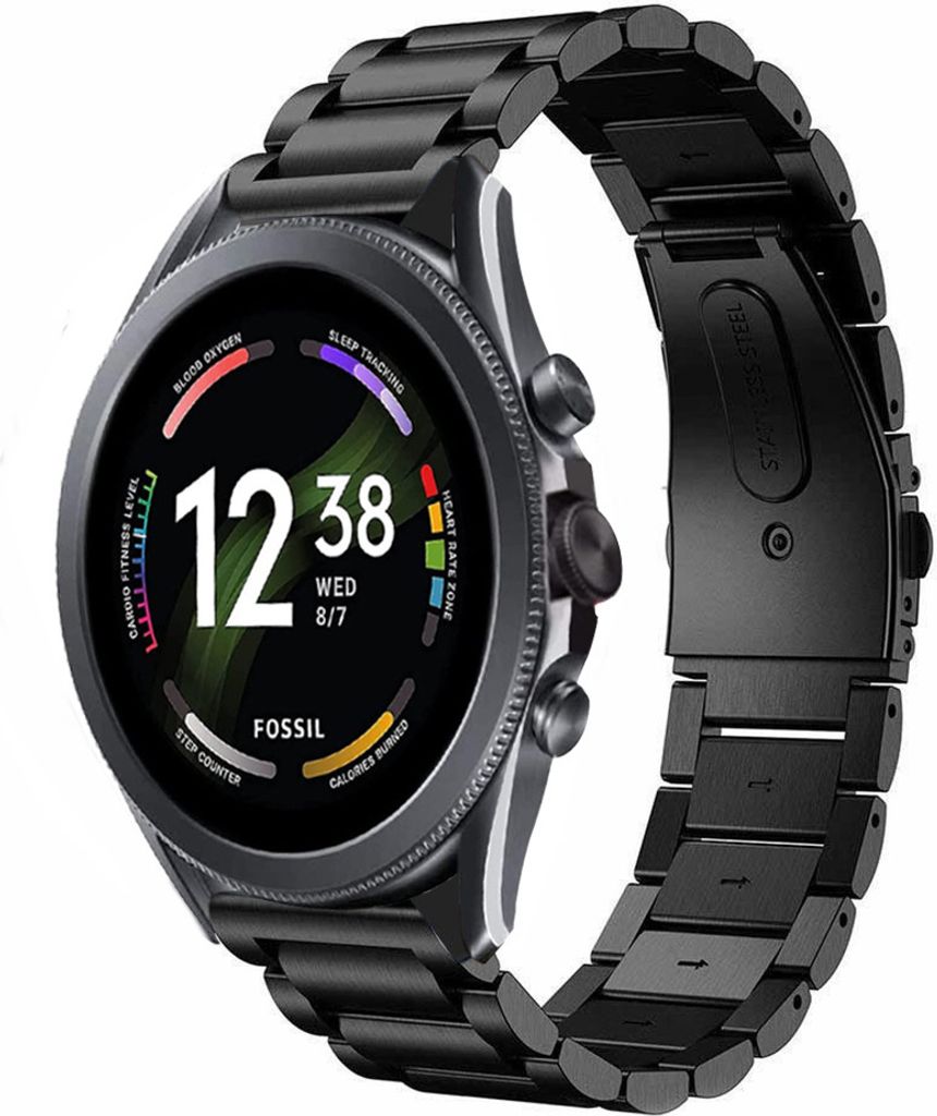 Strap-it Stahlarmband - Kompatibel mit Fossil Gen 6 - Armband 44mm Fossil uhrenarmband Fossil ersatzarmband Edelstahl für Smartwatch 22mm Armband ...