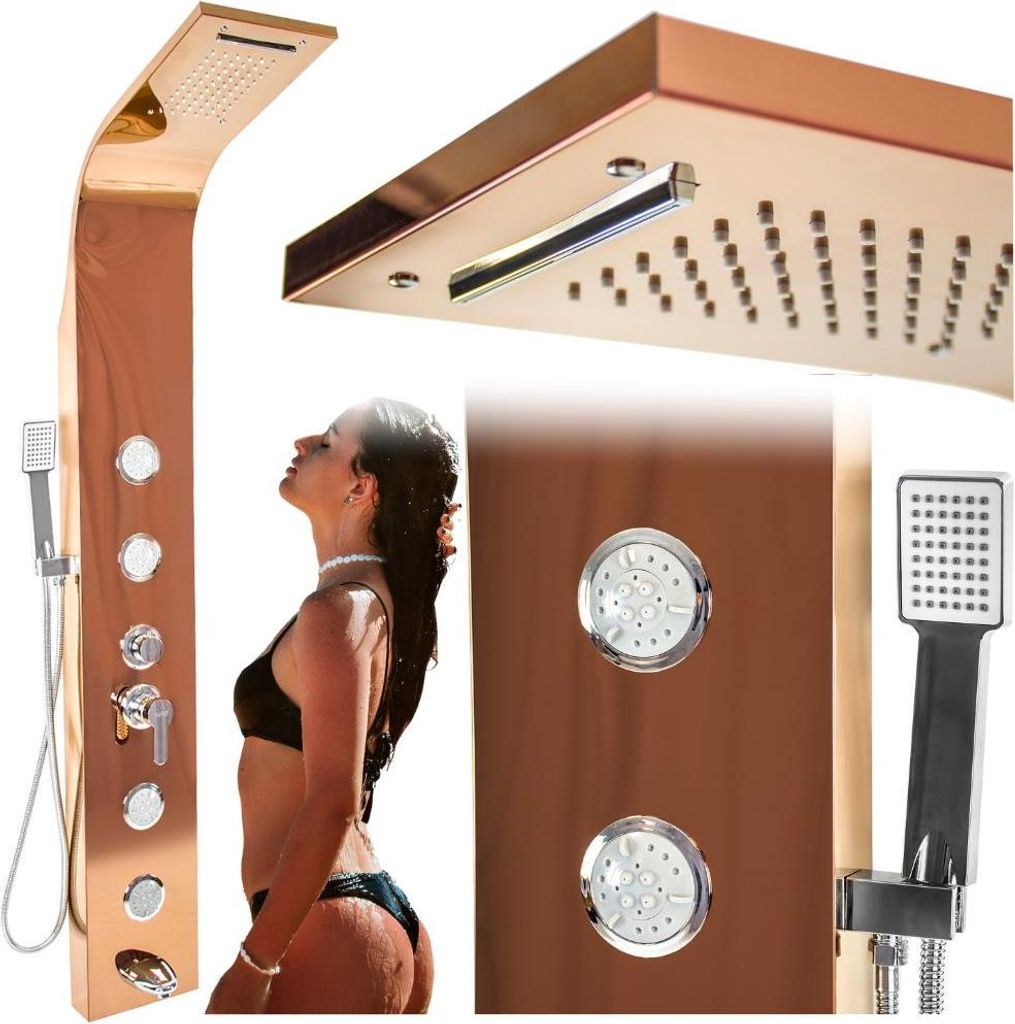 Bateria panel prysznicowy rose gold łazienkowa natryskowy Zdjęcie produktu 