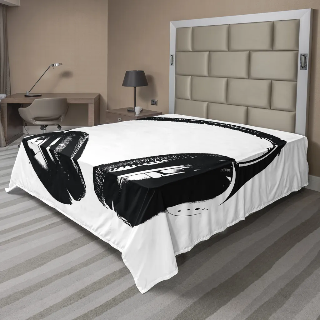 Drap plat pour Chambre d'Ado Casque Audio, Lit XXL 275x260 cm Gris Top