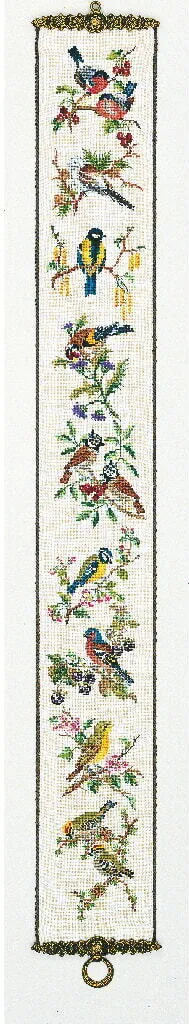 Kit point de croix Eva Rosenstand Klingelzug Vögel à broder 14x115cm
