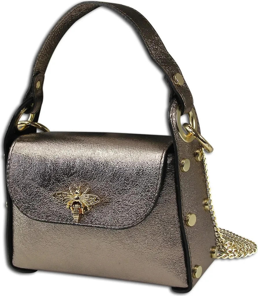 Sac bandoulière en cuir véritable bronze et brun pour femme Toscanto