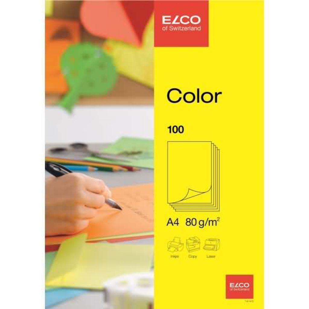 Elco 74616.72, Universal, A4 (210x297 mm), 100 Blätter, 80 g/m², Gelb, Forest Stewardship Council (FSC)