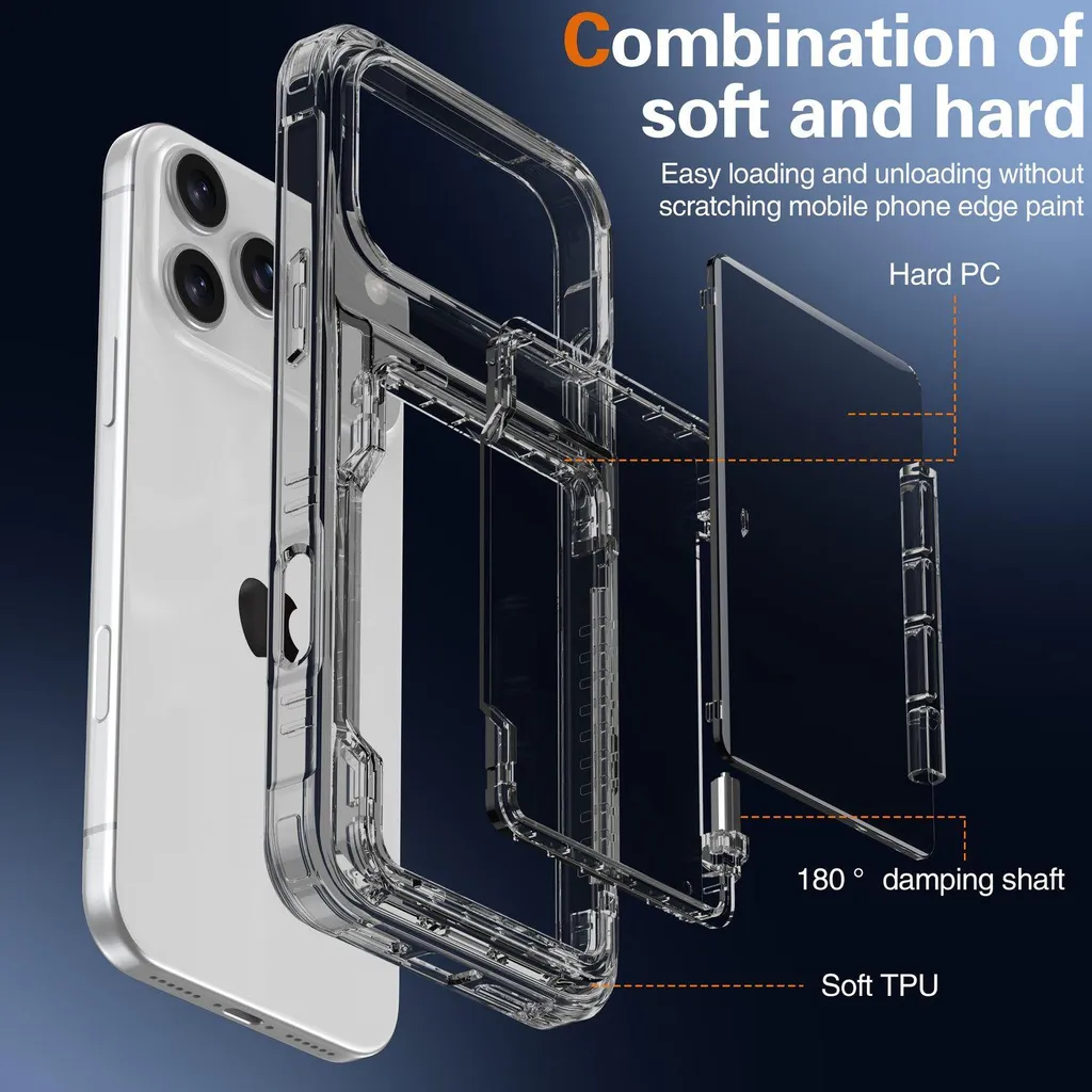Cadorabo custodia per cellulare con scomparto per carte di credito per Apple iPhone 17 PRO custodia in TPU NERO custodia protettiva con scomparto pieghevole per carte di credito e ID - antiurto, design sottile, resistente ai graffi - 5