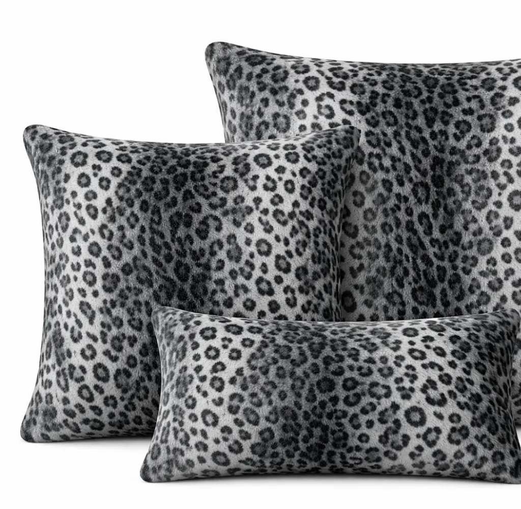 Studio Gloei Coussin Décoratif 45x45 cm Imprimé Panthère Gris et Noir