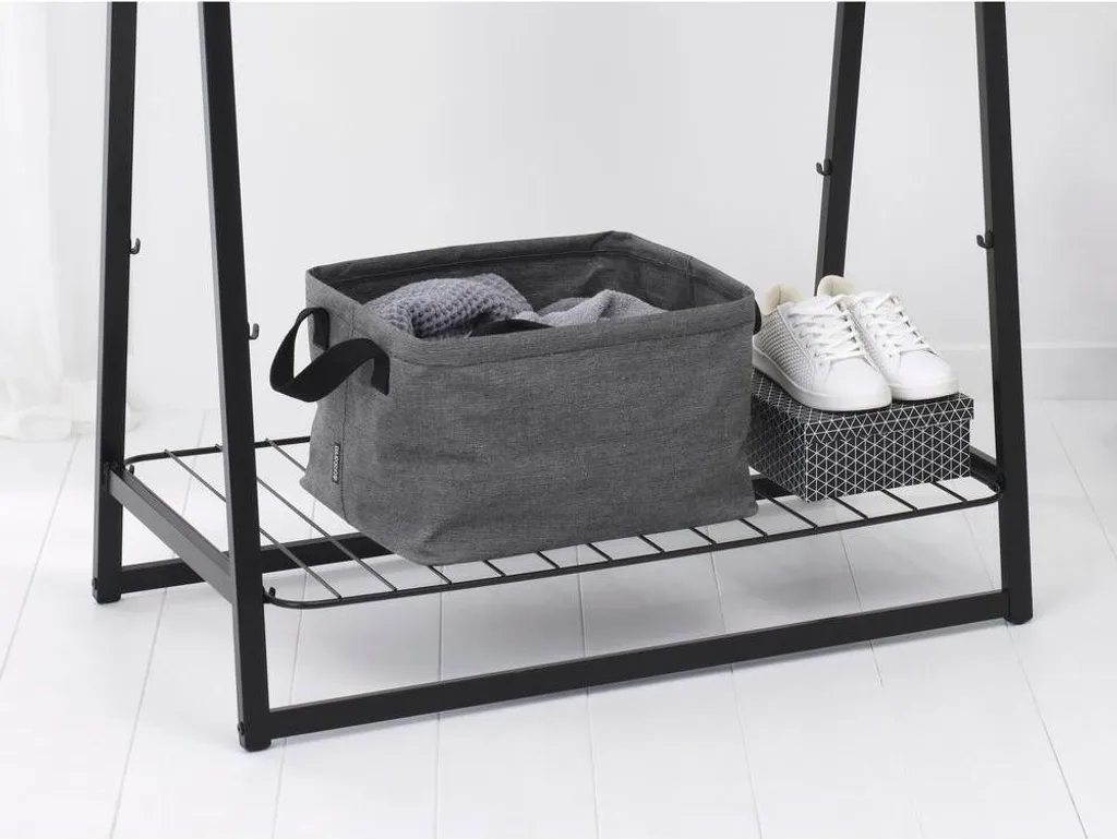 Panier à linge 35L pliable et compact - Bac à linge robuste en noir - 9