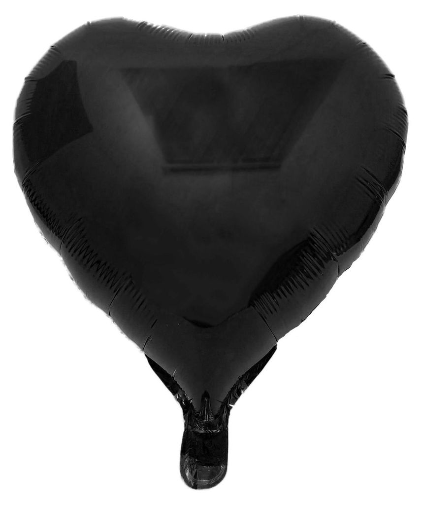Folienballon Herz, schwarz, ca. 45 cm Produktbild 