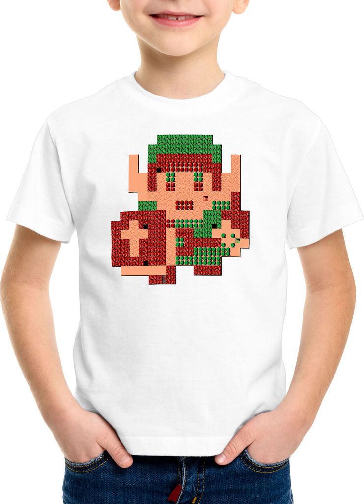 style3 8-Bit Link Kinder T-Shirt pixel schwert