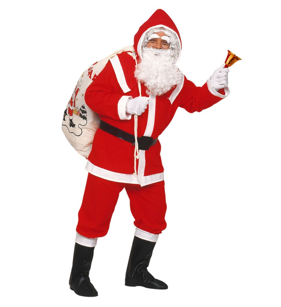 Sack mit Handschuhen Weihnachtsmann Kostüm M/L Santa Claus Kostüm 