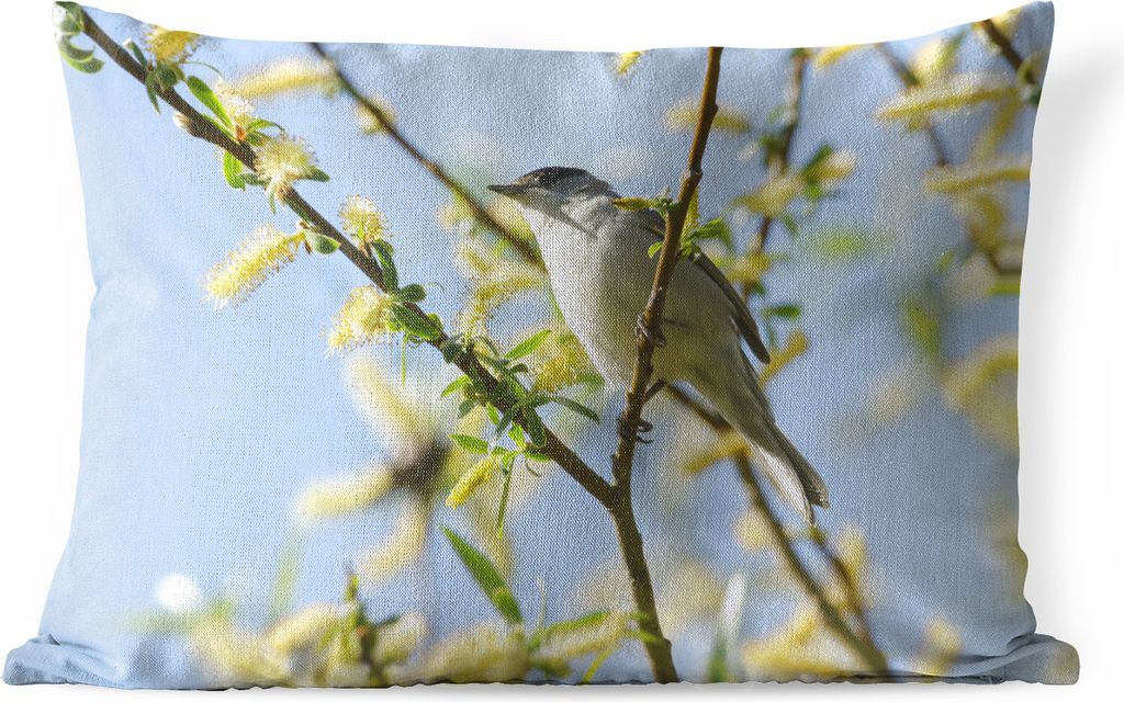 MuchoWow Outdoor Kissen - Vogel im Baum - 50x30 cm - Wetterfest - Lounge Kissen - Sofa kissen - Wohnzimmer Dekoration