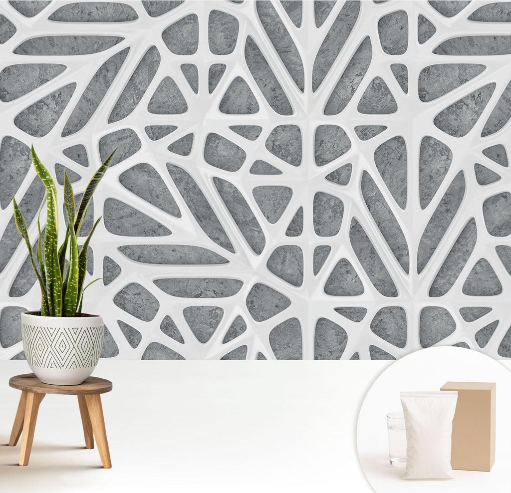 Fototapete - 208x146 cm - Tapete - Wandtapete - Wandbilder - Dekofolie - Tapete Folie - Wand - Dekoration - Wohnzimmer - Geometrisches Netzwerk