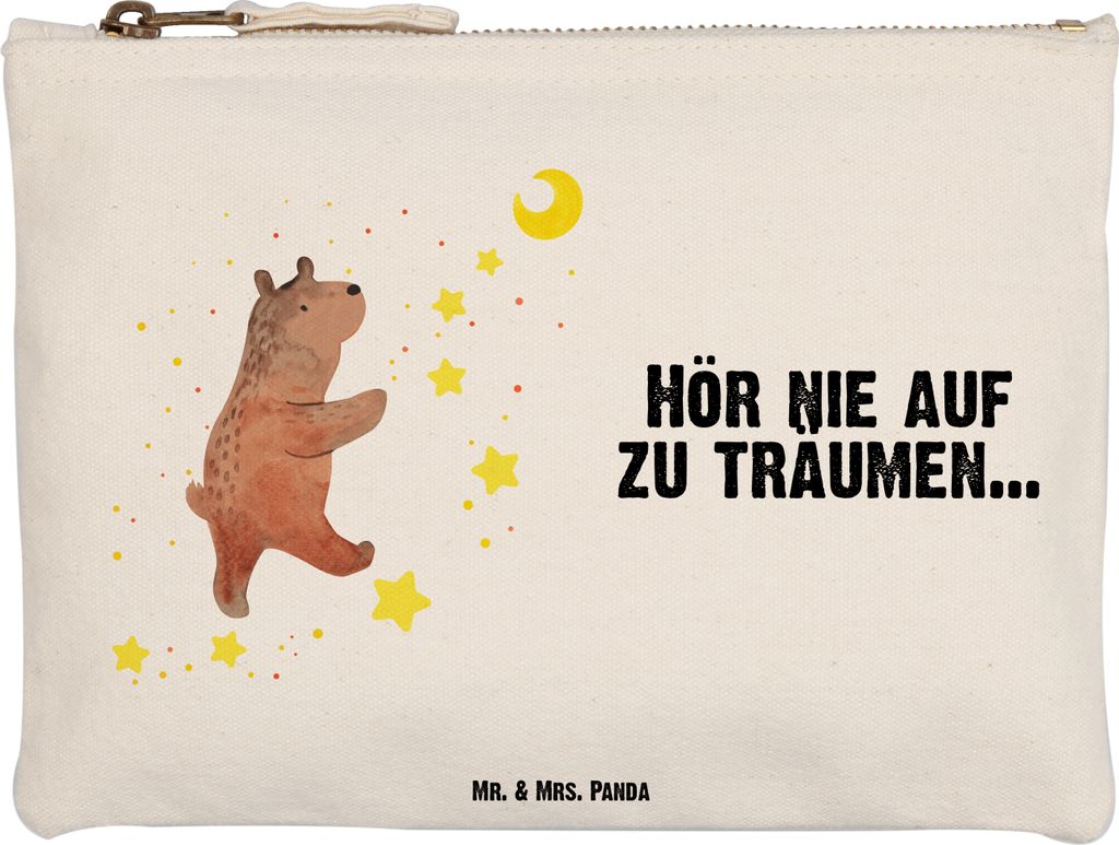 Mr. & Mrs. Panda Kulturtasche Bär Träume Größe M - Weiß - Geschenk, Traumdeutung, Etui, Teddy, Täschchen, Schlampermäppchen, Traum, Make-Up ...